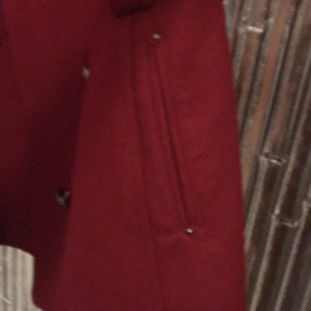 Red peacoat with black trim - Picture 5 of 7
